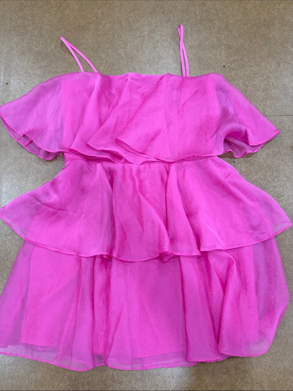 Abercrombie & Fitch Hot Pink Tiered Mini Dress • Removable Straps • Size Medium